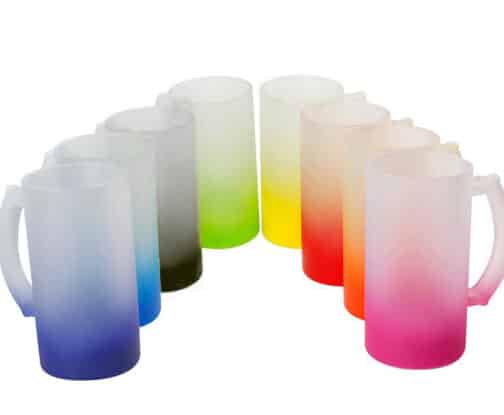 פרוסטי - כוס זכוכית חלבית עם גוון צבע - שלל צבעים