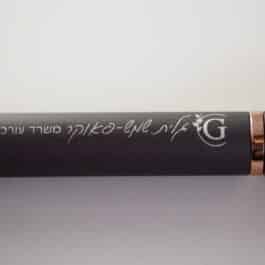 קריפטו סטון – הדפסה על עט מתכת יוקרתי בצבע מוזהב